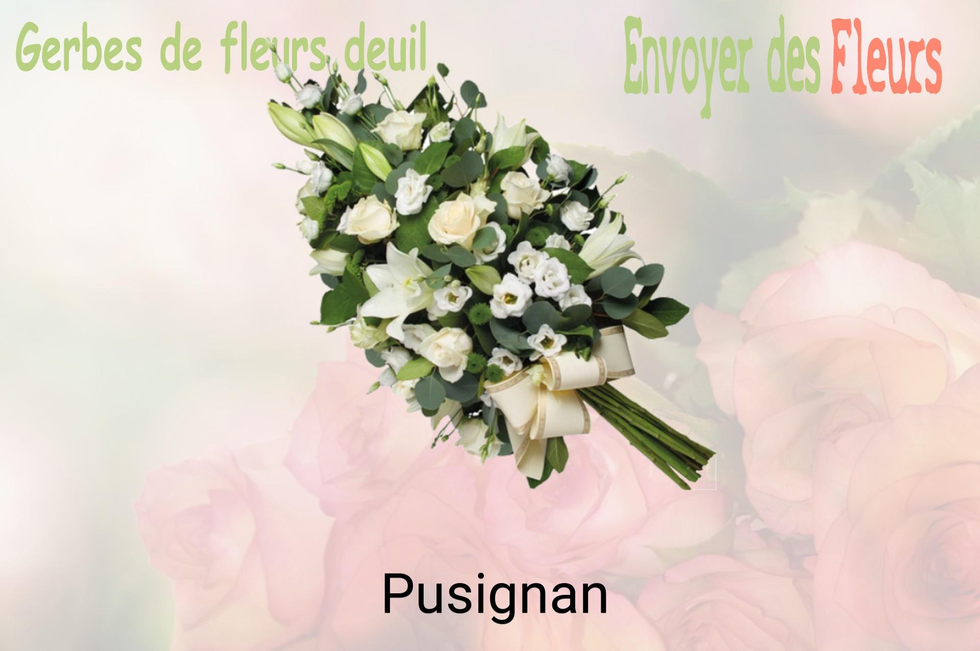 Gerbe de fleurs de deuil livrée à Pusignan